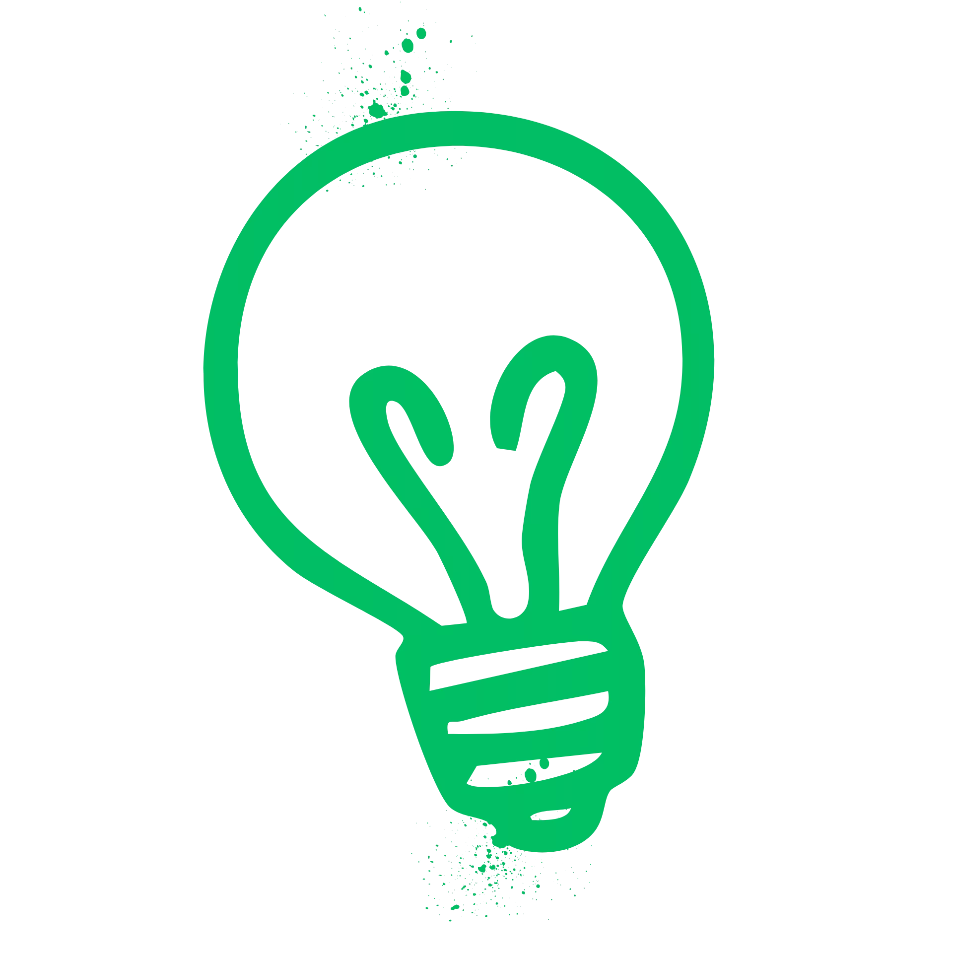 een getekend lampje met graffiti en groene verf