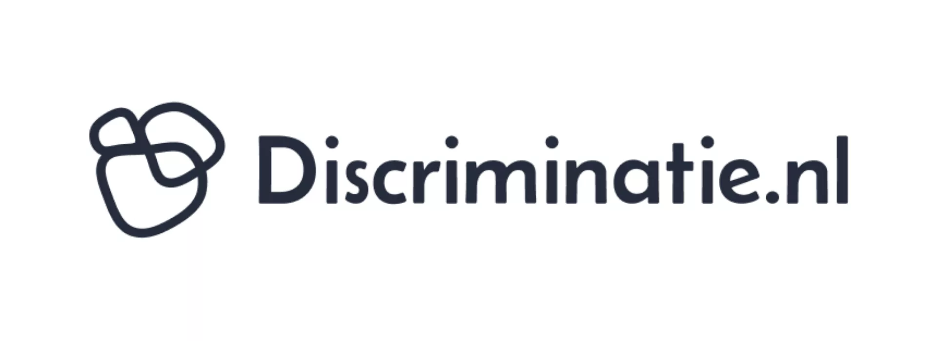 Zwart-wit logo van Discriminatie.nl
